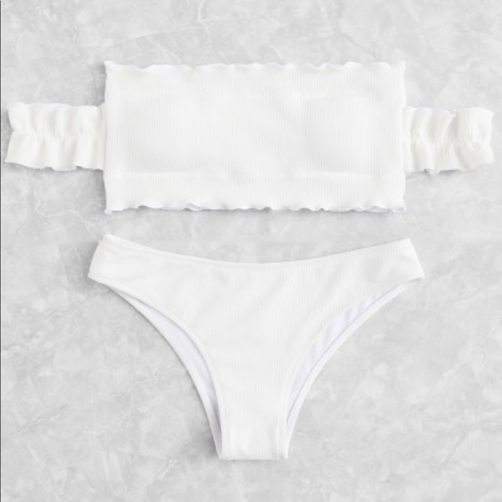 White off the shoulder bikini